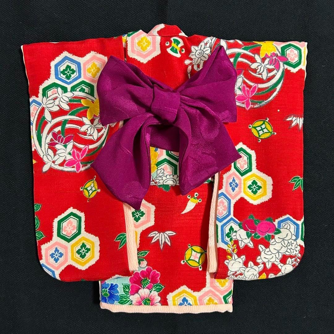 市松人形12号正絹着物 アンティークドール ビスクドール 12号 ホビー